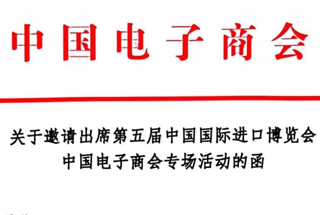 关于邀请出席第五届中国国际进口博览会中国电子商会专场活动的函