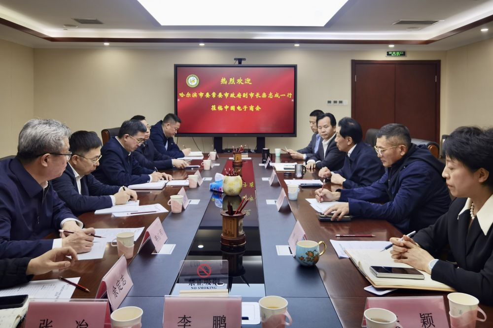 哈尔滨市委常委、副市长栾志成一行到访中国电子商会座谈交流